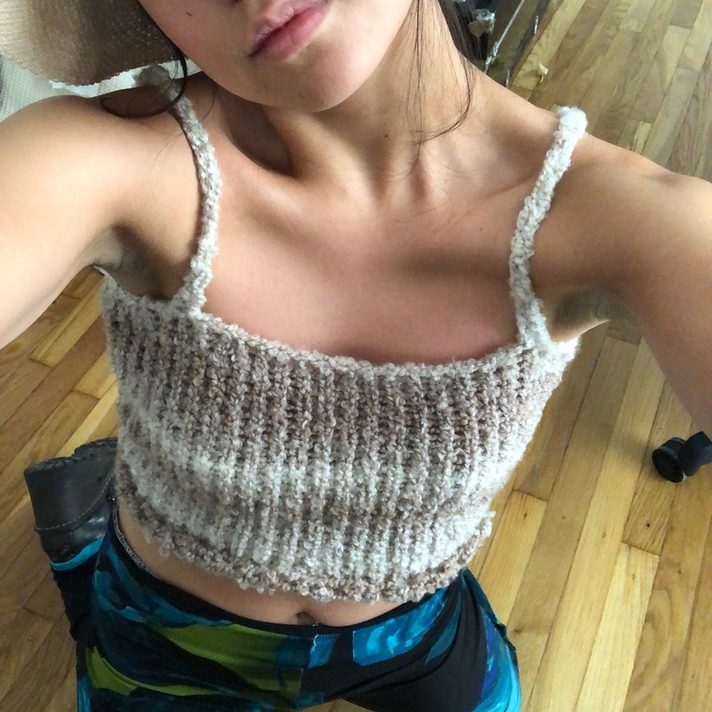 Ribbed knit crop tank top (made by me)